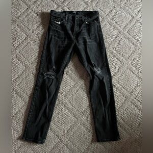 Hollister Black Ripped Athletic Skinny Jeans Size 29/30